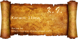 Karacs Ilona névjegykártya