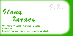 ilona karacs business card